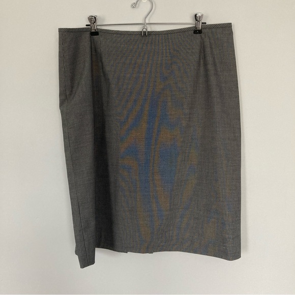 Tahari Gray Pinstripe Suit | Blazer & Skirt - Picture 7 of 10